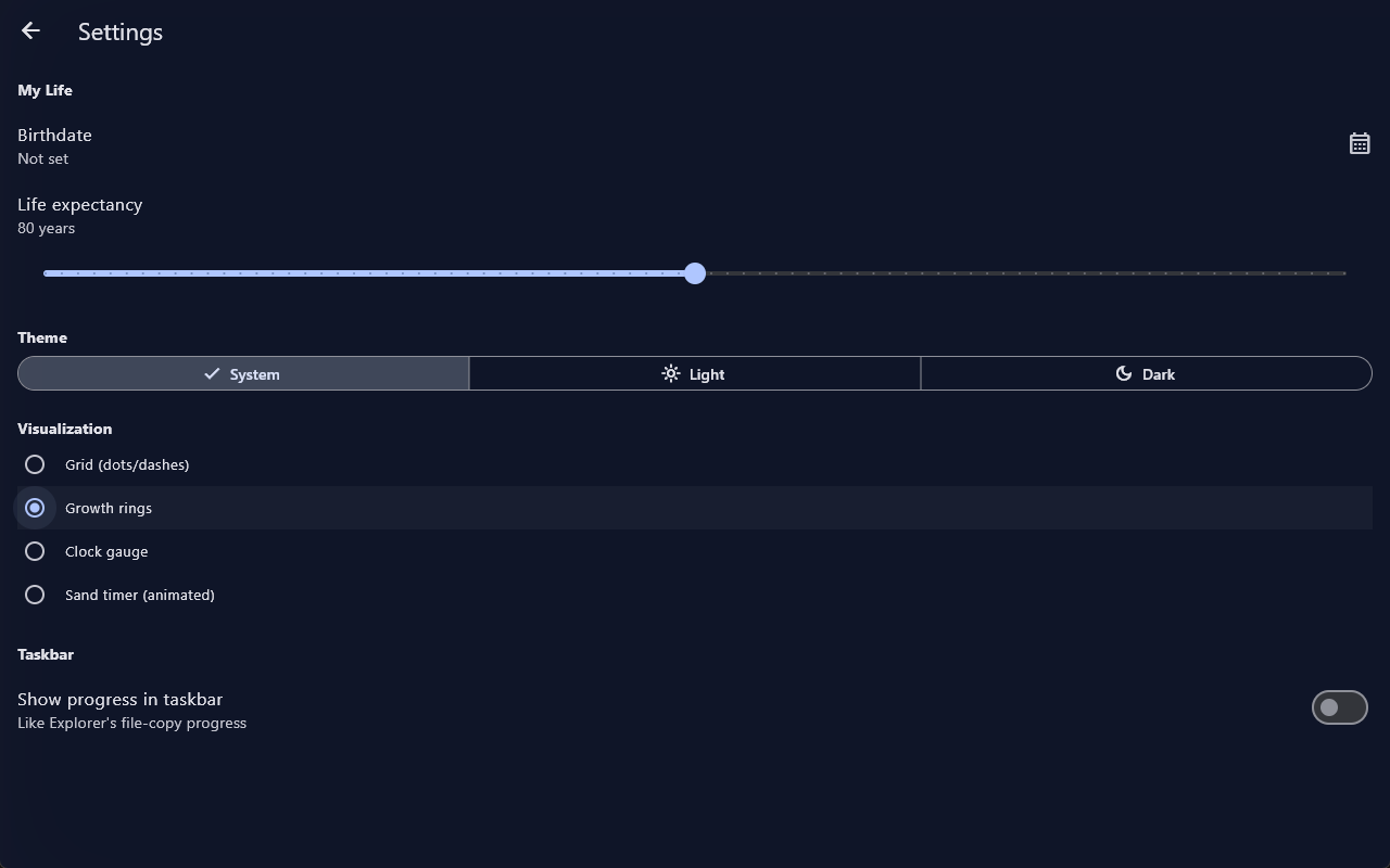 Visual styles in settings